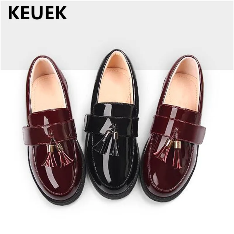 girls patent loafers