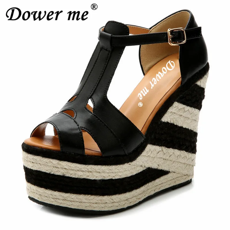 

2019 high-end Gladiator Buckle Strap Mixed Colors Summer Shoes Woman Sandalias Mujer Trifle Slides Platform Wedges Sandals 32-39