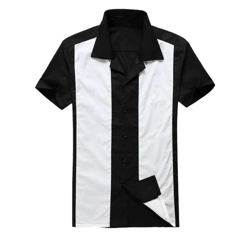 Casual Shirts Men's Camiseta Retro Hombre Bowling Bahama Button-Down Shirt (2)