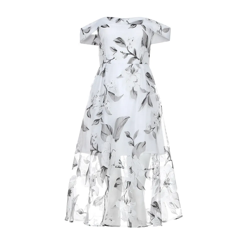 JAYCOSIN, женское летнее платье макси с открытыми плечами и цветочным принтом, элегантное Классическое женское платье, красивые платья Vestido