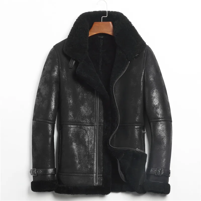 Denny&Dora Mens Aviator b3 Sheepskin Jacket Sheepskin Shearling Leather ...