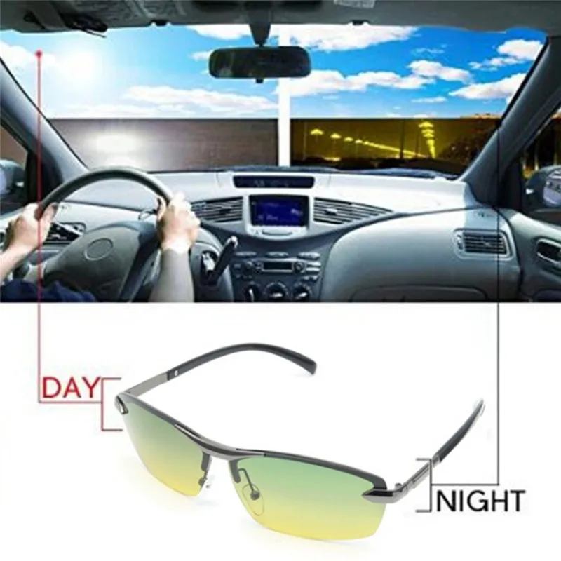 1PC Driving Sunglasses Day Night Photochromic Polarized Sunglasses