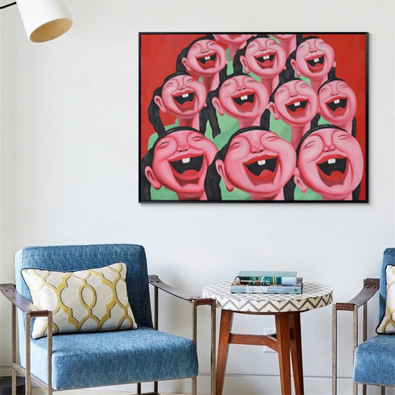 Us 631 45 Offhaochu śmiać Się Głośno Uśmiech Dzieci Szczęśliwy Twarz Ludzki Rysunek Plakat Na ścianie Sztuki Rzemiosła Dla Dzieci Pokoju Tv Tle