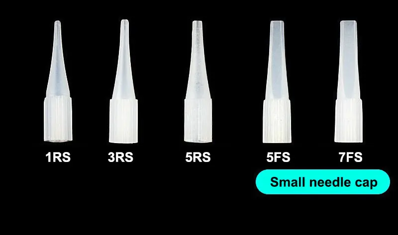 500 шт. иглы для станков для перманентного макияжа и колпачки для игл имеют большой колпачок и маленький наконечник для игл универсальная модель