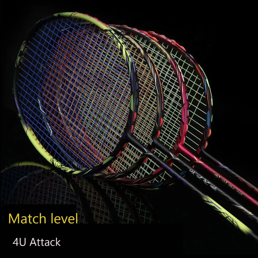 1 pc 32LBS Attack Badminton Racket Quality Full Carbon Racket Exceed