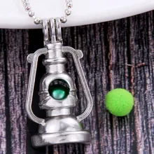 Керосиновая лампа кулон жемчужное колье с кулоном в виде клетки медальон подвески Винтажный ароматерапия эфирное масло диффузор медальон для женщин Шарм