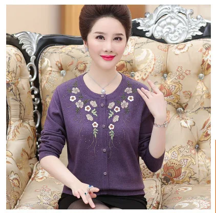 New Fashion Spring Autumn Women Cardigan Sweater Lady Long Sleeve Casual Floral Print Female Knitwear Coat Plus Size 4XL