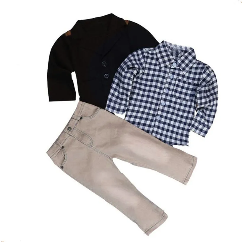 

ARLONEET 1Set Kids Boys Business Suit+Shirt Tops+Trousers Children Clothes Outfits Feb8/P