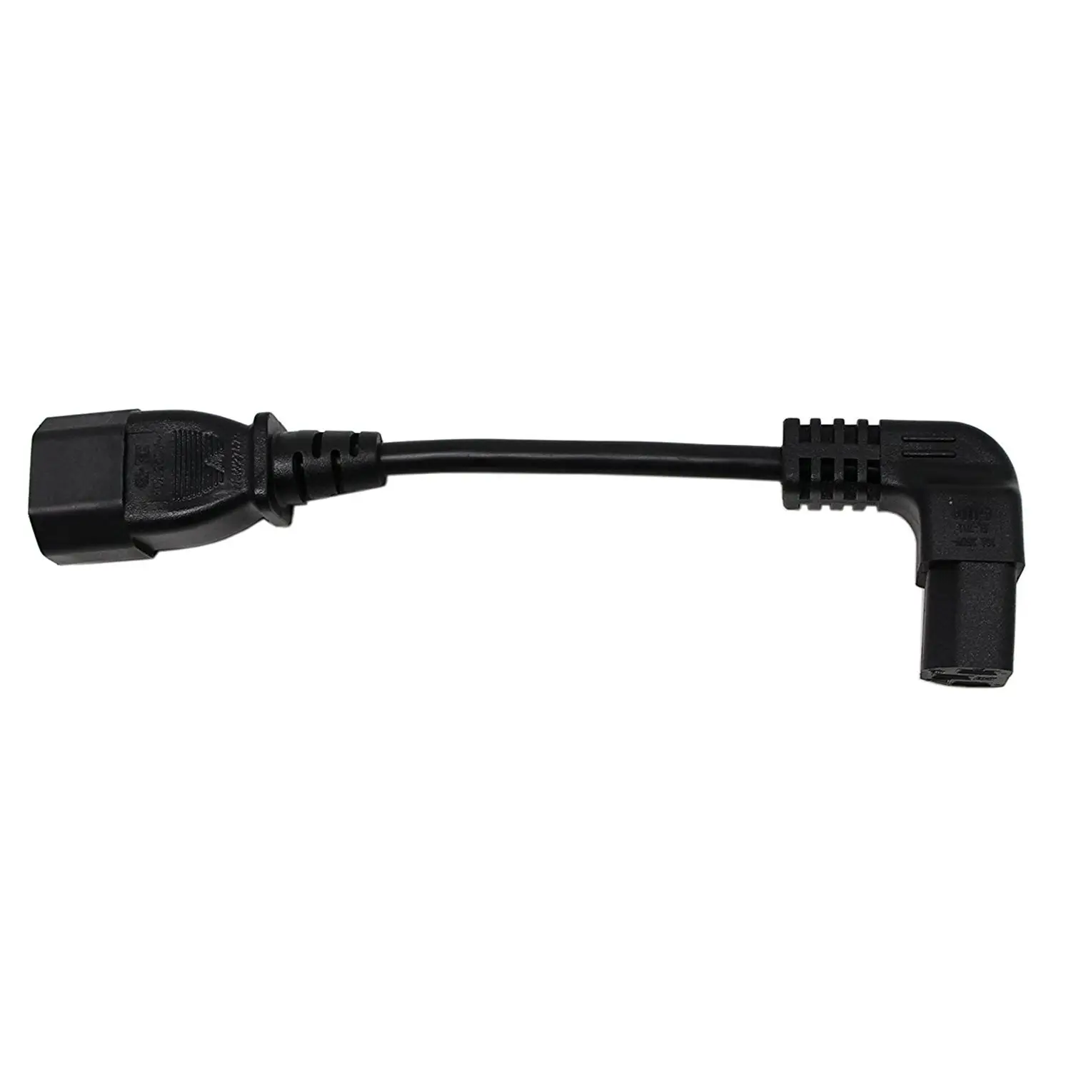 ELEG-18cm IEC 320 90 градусов C13 3 Pin Female to C14 3 Pin Female PDU источник питания Удлинитель для компьютера светодиодный HDTV монитор a