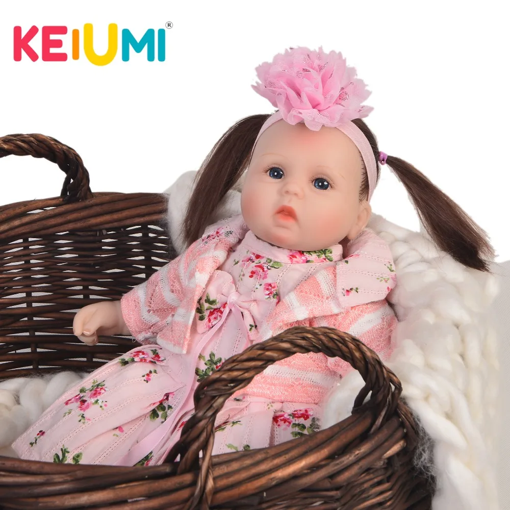

KEIUIMI 17'' 42 cm Soft Silicone Vinyl Reborn Baby Doll Newborn Girls Fashion Baby Dolls DIY Toys For Kids Birthday XMAS Gift