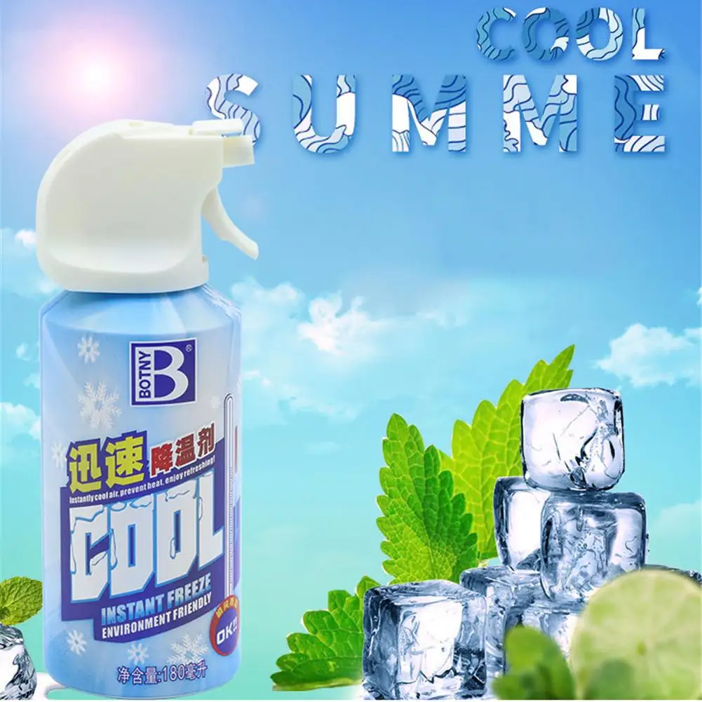 

180g Car Rapid Cooling Agent Refrigerant Summer Quickly Cooling Agent Vehicle Ice Spray Single Bottle 3 Years Shelf Life