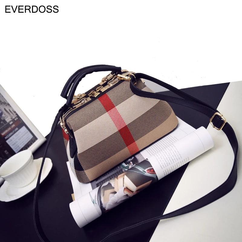 

New Arrival European and American Style Design Women Handbags Doctor Bag PU Canvas Shoulder Crossbody Women Bags Bolsos Mujer