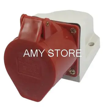 

32A 3P+E+N IEC309-2 Industrial Panel Mount Socket Connector Red White