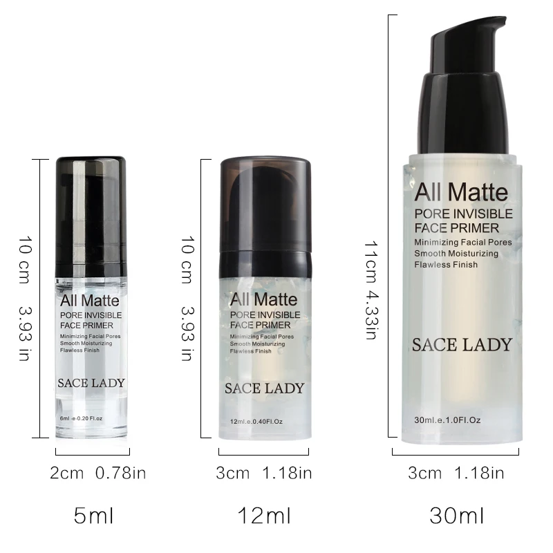 SACE LADY Face Base Primer Makeup Liquid Matte Make Up Fine Lines Oil-control Facial Cream Brighten Foundation Primer Cosmetic