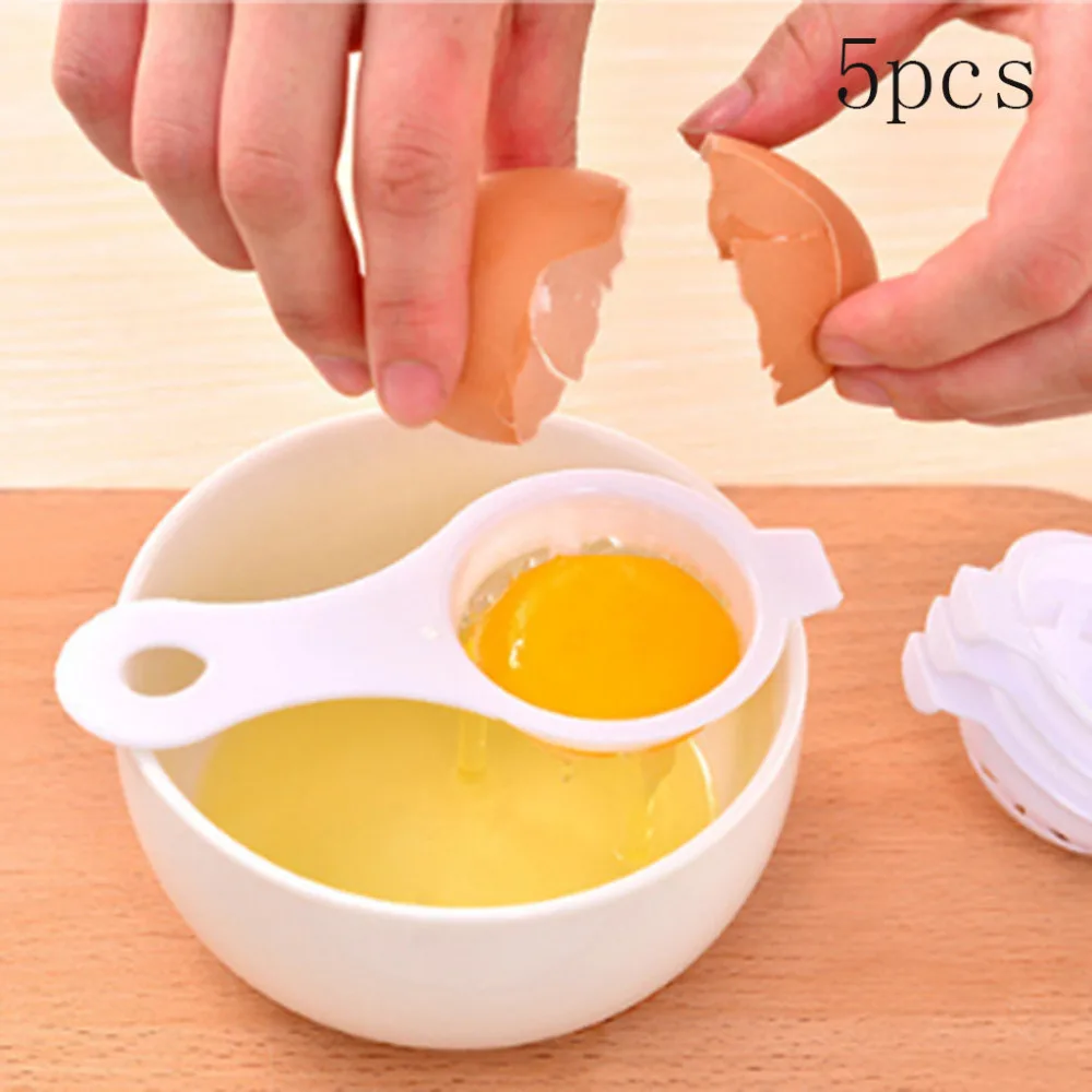 

5 efficient and convenient egg whites separator Egg Separator Sifting Kitchen Gadget Plastic Filter Sieve Divider Holder
