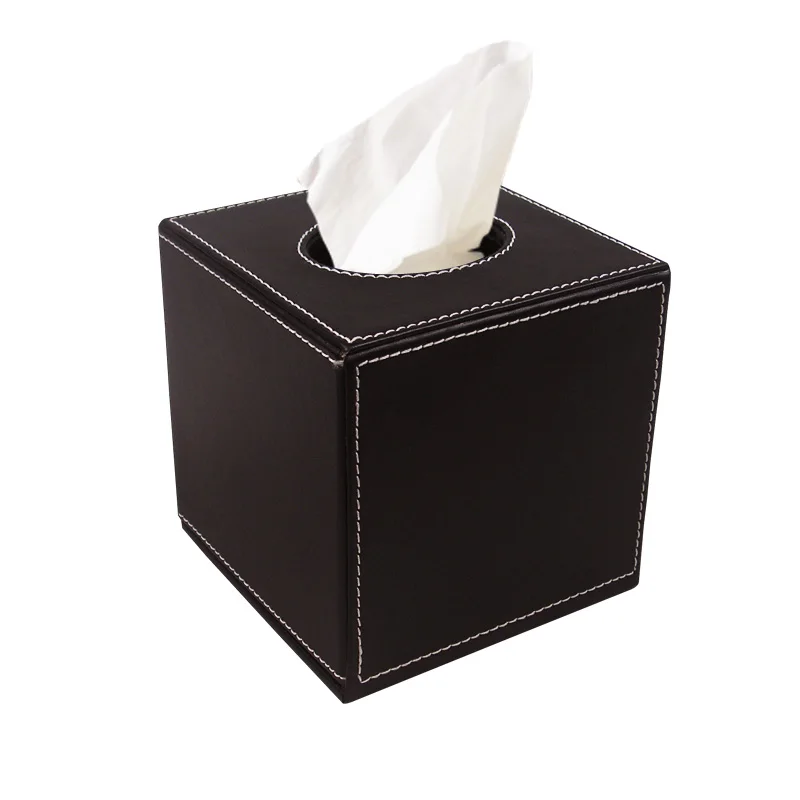 Office Desk Stationery Organizer Set PU Leather Pencil Storage Box Mouse Pad Business Card Holder Tissue Box Cover