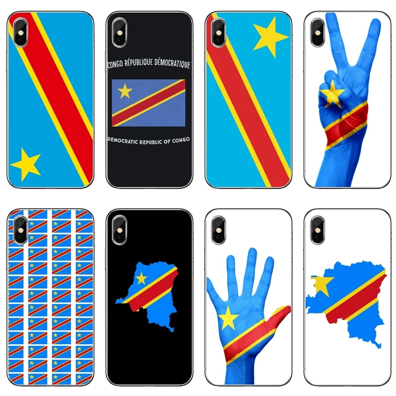 

Luxury Congo National Flag For Apple iPhone 8 7 plus 6s 6 plus X XR XS Max SE 5s 5c 5 4s 4 TPU Soft phone cover case