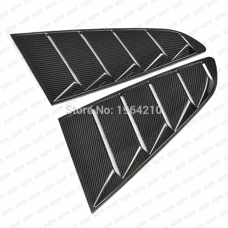 

MONTFORD For Ford Mustang 2015 2016 2017 Carbon Fiber Rear Window Fender Air Vent Cover Sticker Decoration 2Pcs Car Accessories