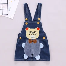 DIIMUU/летние модные детские шорты; комбинезоны; одежда с героями мультфильмов; брюки на подтяжках; джинсовые повседневные Комбинезоны; одежда для малышей с рисунком медведя
