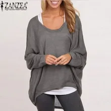 Spring Autumn 2018 Women Blouse New Fashion Batwing Long Sleeve Casual Loose Solid Color Shirt Plus Size Sexy Tops Blusas