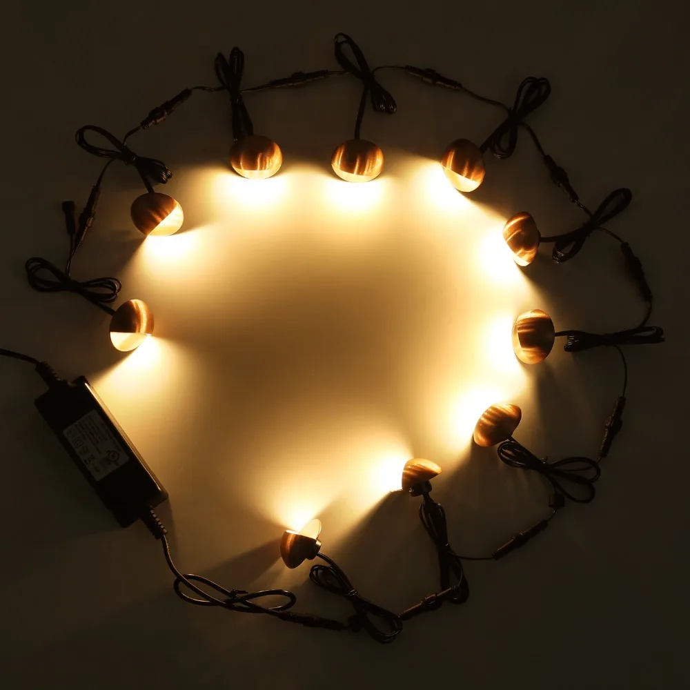 Jardim ao ar Cargo da Cerca 1.6 w Ip67 Bronze Meia Lua Livre Quintal Caminho Canto Led Deck Plinto Rail Luzes Escadas Etapa 20 Pcs 50mm 12 v 6 IP67 Bronze Meia Lua Jardim Ao Ar