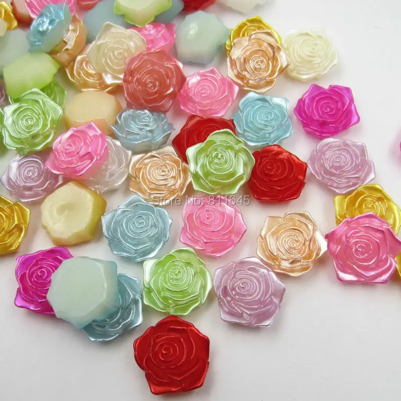 

Free Shipping 200pcs 18mm Mixed Colors Cabochon Plastic Flower Flatback Imitation Pearl Beads Fit Scrapbook Phone Embellishment