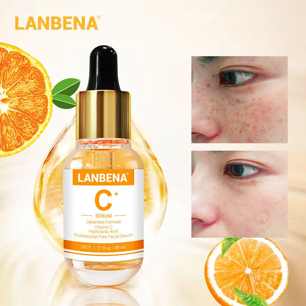 

LANBENA Vitamin C Whitening Serum Face Essence Facial Moisturizing Nourishing Brighten Speckle Spots Remover Skin Care 40ml