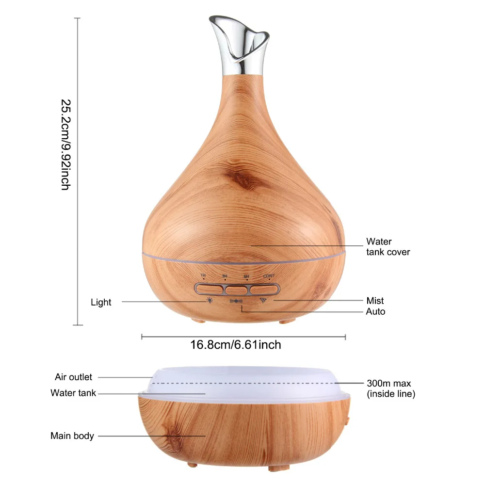 Ваза Форма ароматерапия Арома эфирные масла диффузор 7 цветов Изменение воздуха Увлажнители воздуха холодный туман увлажнитель для дома офиса йоги
