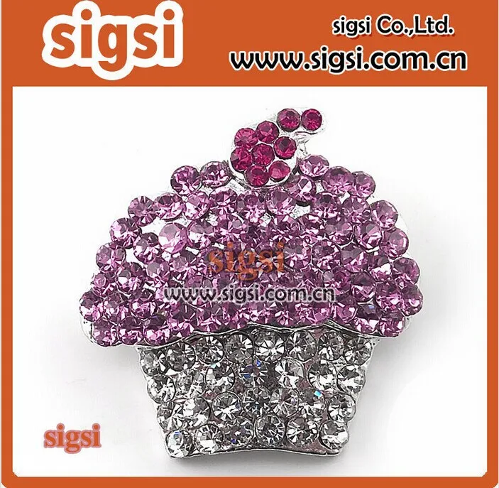 

50/100pcs free shipping rhinestone broken girls cup cake pendant for halloween