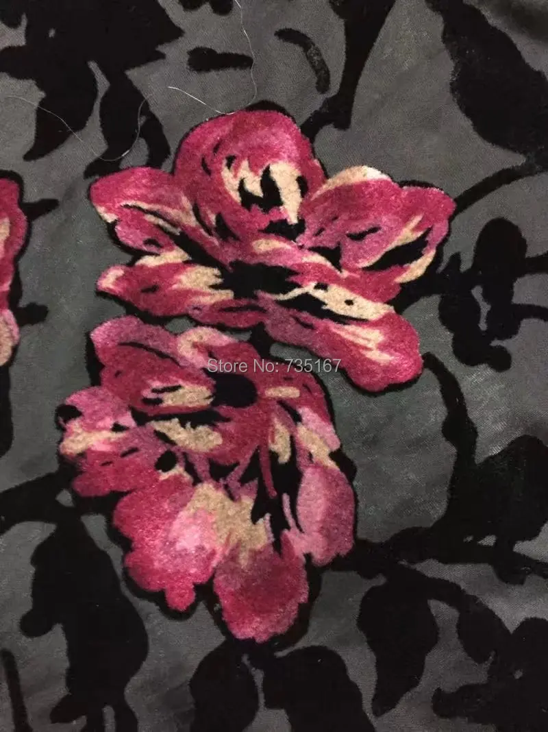 5 ярдов! Шелковая бархатная кружевная ткань с цветочным узором сатин для платья