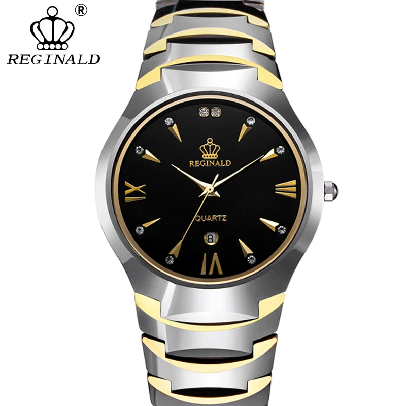 Лидирующий бренд Реджинальд часы модные мужские часы Вольфрамовая сталь Часы мужские роскошные Бизнес Кварцевые наручные часы relogio masculino