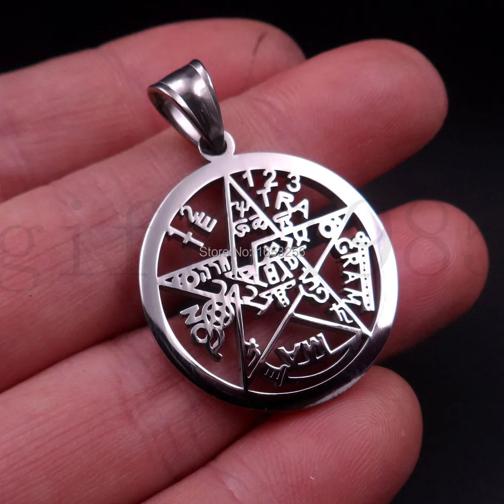 Lot 5pcs Wholesale 30mm size Stainless Steel religious Wicca paganism Pendant Necklace without chain in bulk 2