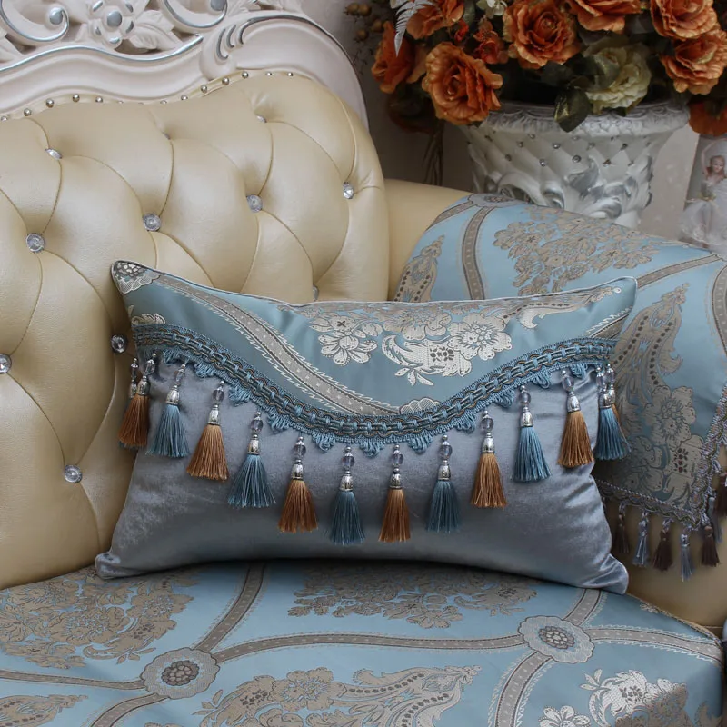 Sookie прямоугольник Европейский Стиль чехол для подушки в цветочек принт с кисточкой пледы наволочка роскошные декоративные наволочки для дома - Цвет: 3