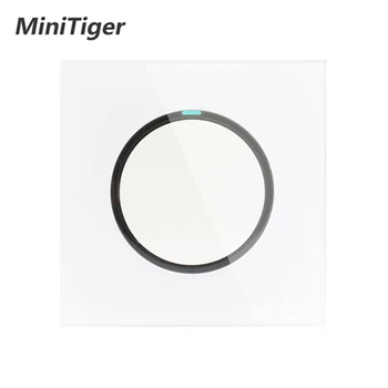 

Minitiger 2019 New Arrival 1 Gang 1 Way Random Click On / Off Wall Light Switch With LED Indicator Crystal Glass Panel