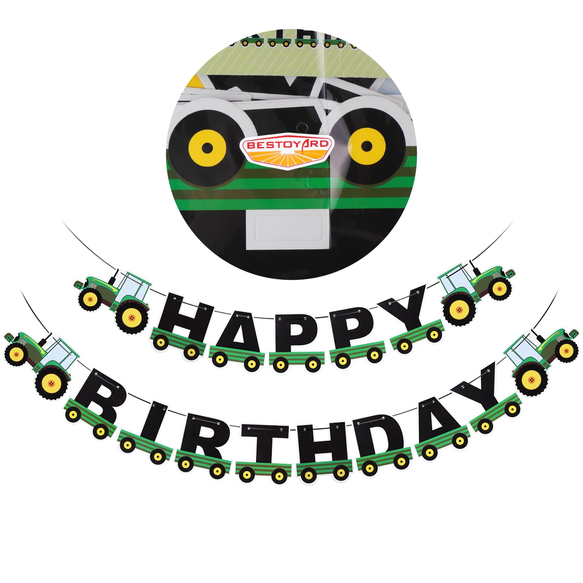 

BESTOYARD Creative Tractor Birthday Banner Exquisite Green Banners Tractor Party Props For Kids Tractor Theme Birthday Party