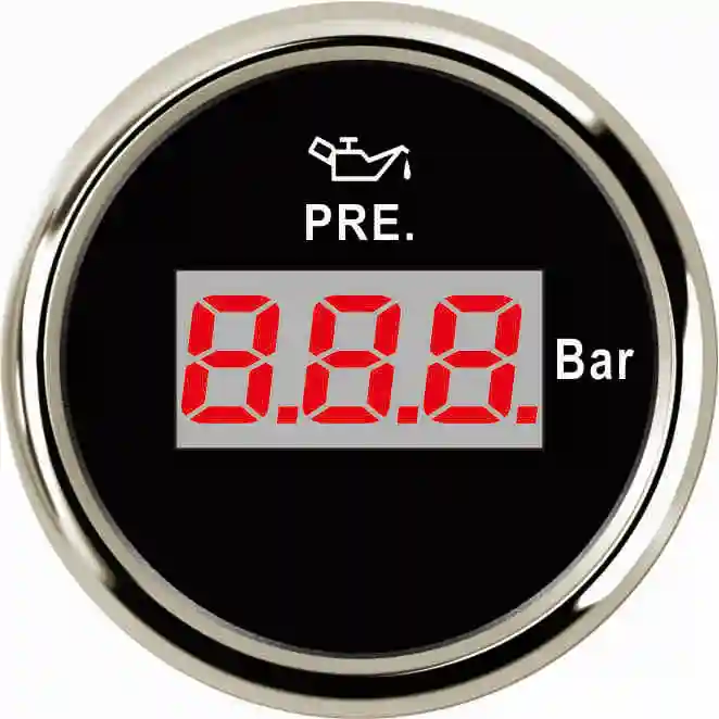 Waterproof 52mm Digital Oil Pressure Gauge Meter 0 10 bar With