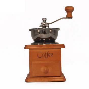 Coffee Grinder Mini Household Grinder Retro Wood Hand Coffee Machine Coffee Smasher Portable