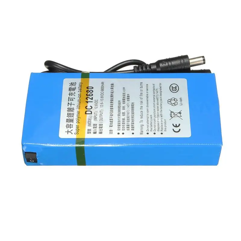 LEORY 12V DC 6800mAh литиевая аккумуляторная батарея литий-ионная супер электрическая батарея для беспроводного передатчика камеры видеонаблюдения