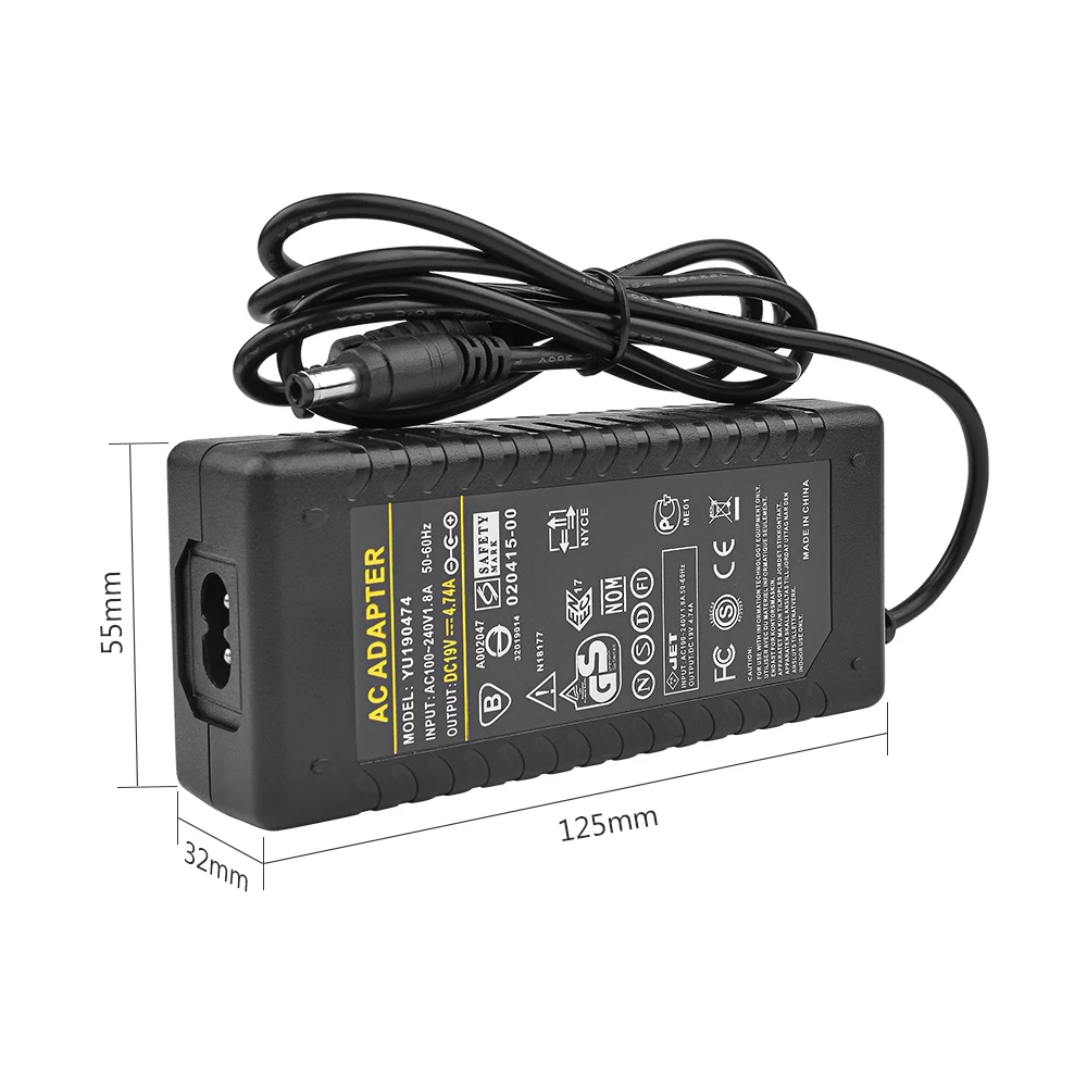 AIYIMA 19V AC100V 240V адаптер DC19V 4.74A ЕС США Штекер 5 5x2 2 мм Питание Зарядное устройство для