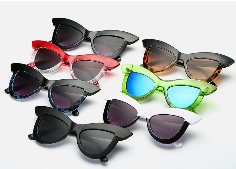 2018 CatEye солнцезащитные очки для женщин фирменный дизайн большие негабаритная