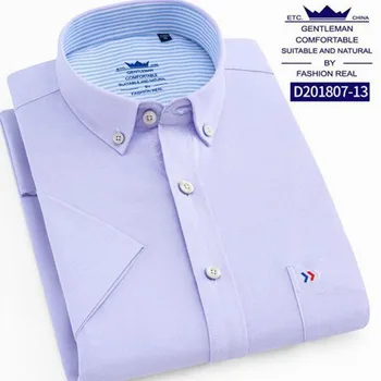 

Spring Summer Wear Men Short Sleeve Slim Fit Shirts Camisa,Pure Cotton Solid Color High Quality Wash and Wear Shirts Camisa