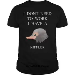 Забавные футболки с фантастическими животными Niffler пуговицы Мода 2018 г. для мужчин футболка с круглым принтом мужчин футболка низкая цена