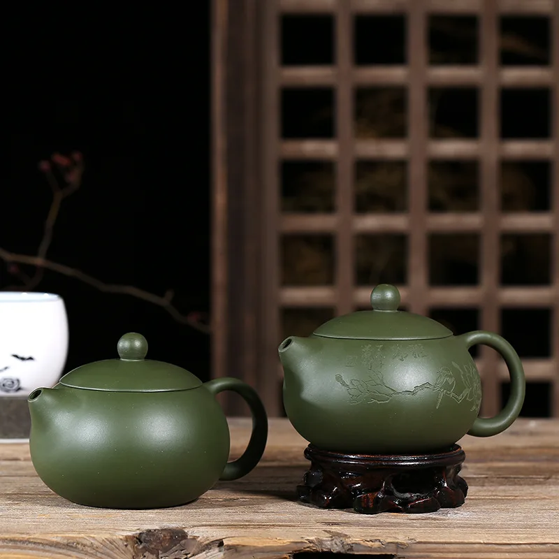 

Free Shipping 250ML Rare Green Clay Handmade Teapot Yixing Famous Kung Fu Zisha Tea Pot High Grade tea gift