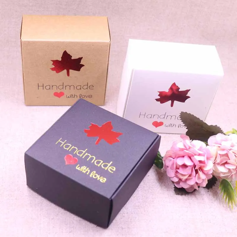 

Mew Leaf styles gift/candy/packing box DIY handmade with love cardboard gift package &display box jewelry box10pcs