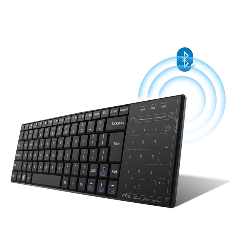  Super Thin Slim Mini Wireless Bluetooth 3.0 Keyboard with Touchpad for Windows Mac Laptop PC Android Smart Phone TV Box2 Colors 