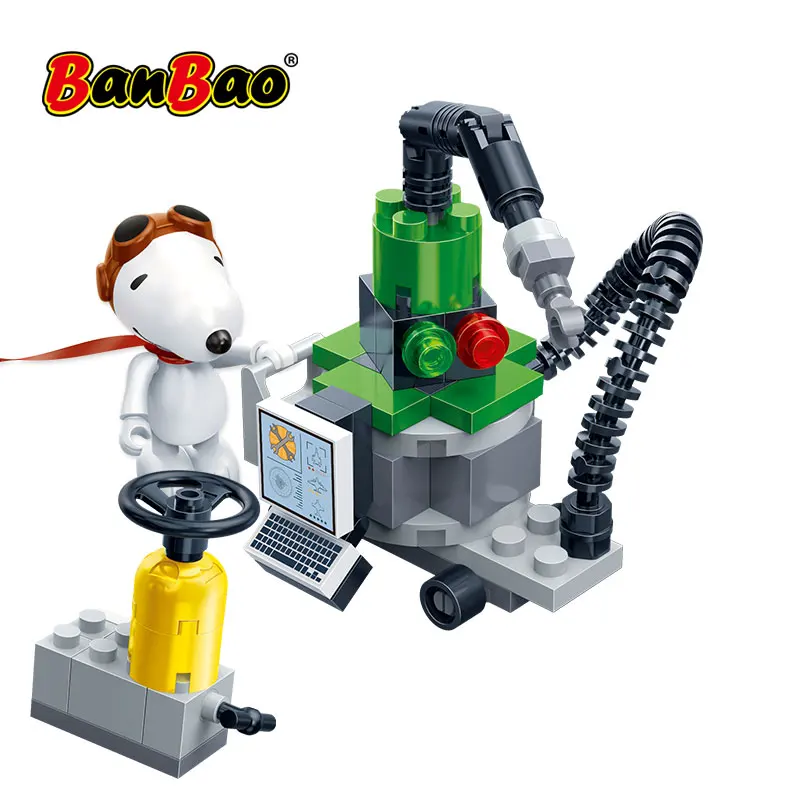 

BanBao 7525 IP Snoopy Peanuts Fix Machine Plastic Building Blocks Toys For Children Kids Educational Model DIY Bricks