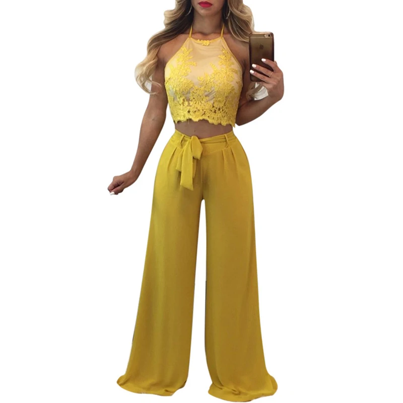 yellow lace jumpsuit