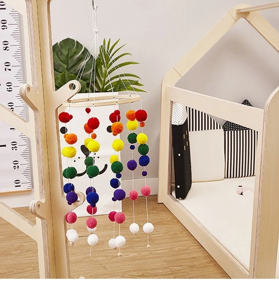 Baby Bed Bell Balls Feather Rattles Rotating Mobile Wind Chimes Crib Mobile Holder Arm Bracket Music Box Puzzle Gifts Baby Toys