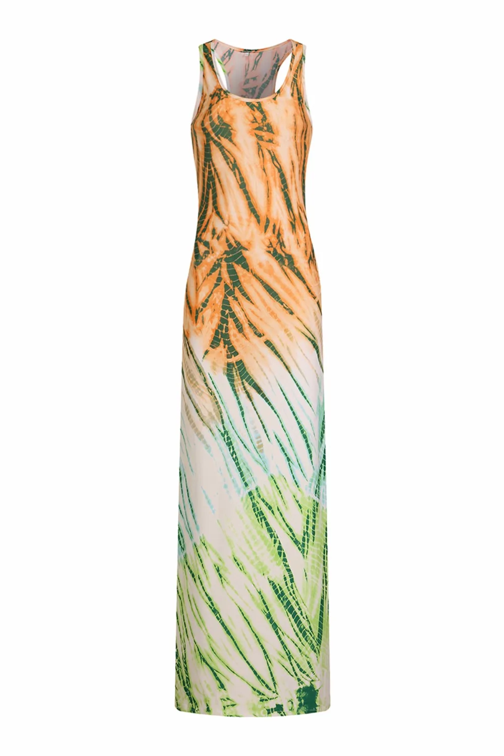 Женское длинное летнее платье без рукавов с круглым вырезом в пол, Пляжное Платье с натуральным пейзажем, тонкий сарафан большого размера 5XL