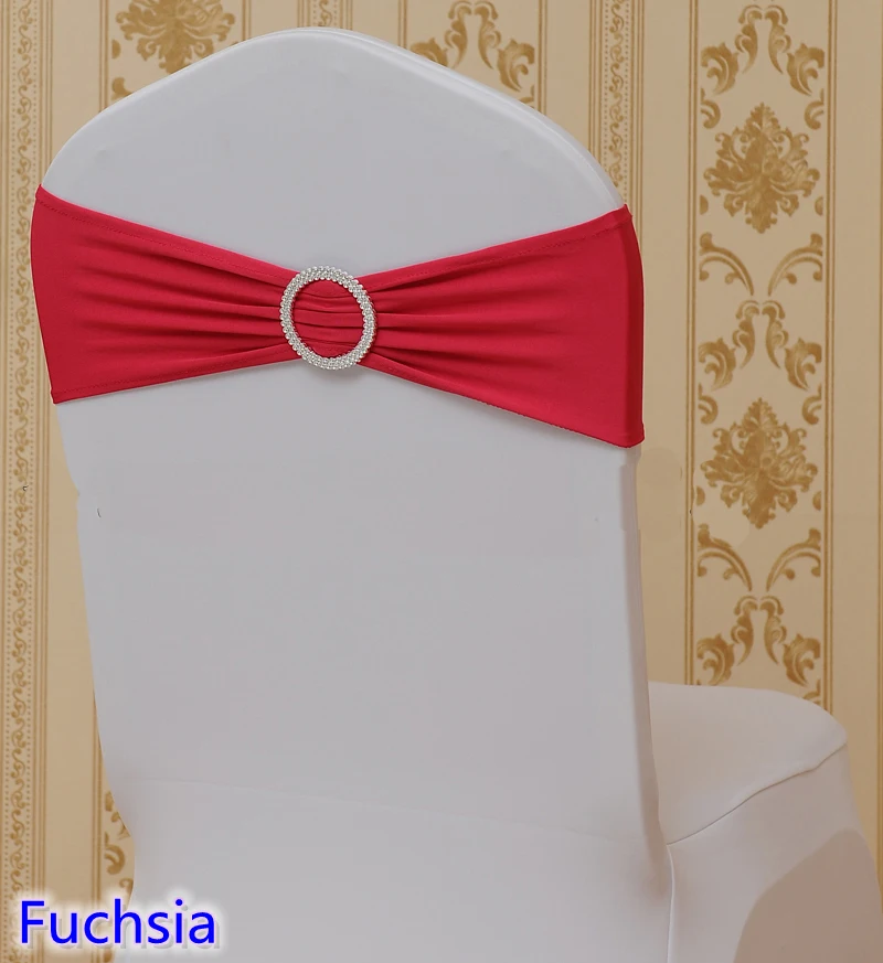 20 цветов спандекс стул пояс с круглыми пряжками для чехол для стула стульные ленты лента из лайкры галстук-бабочка Свадебная вечеринка ужин